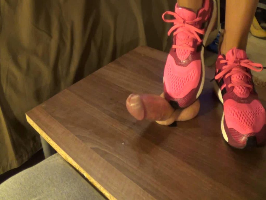 Pink Adidas energy boost 2 cockbox shoejob with cumshot – Monica